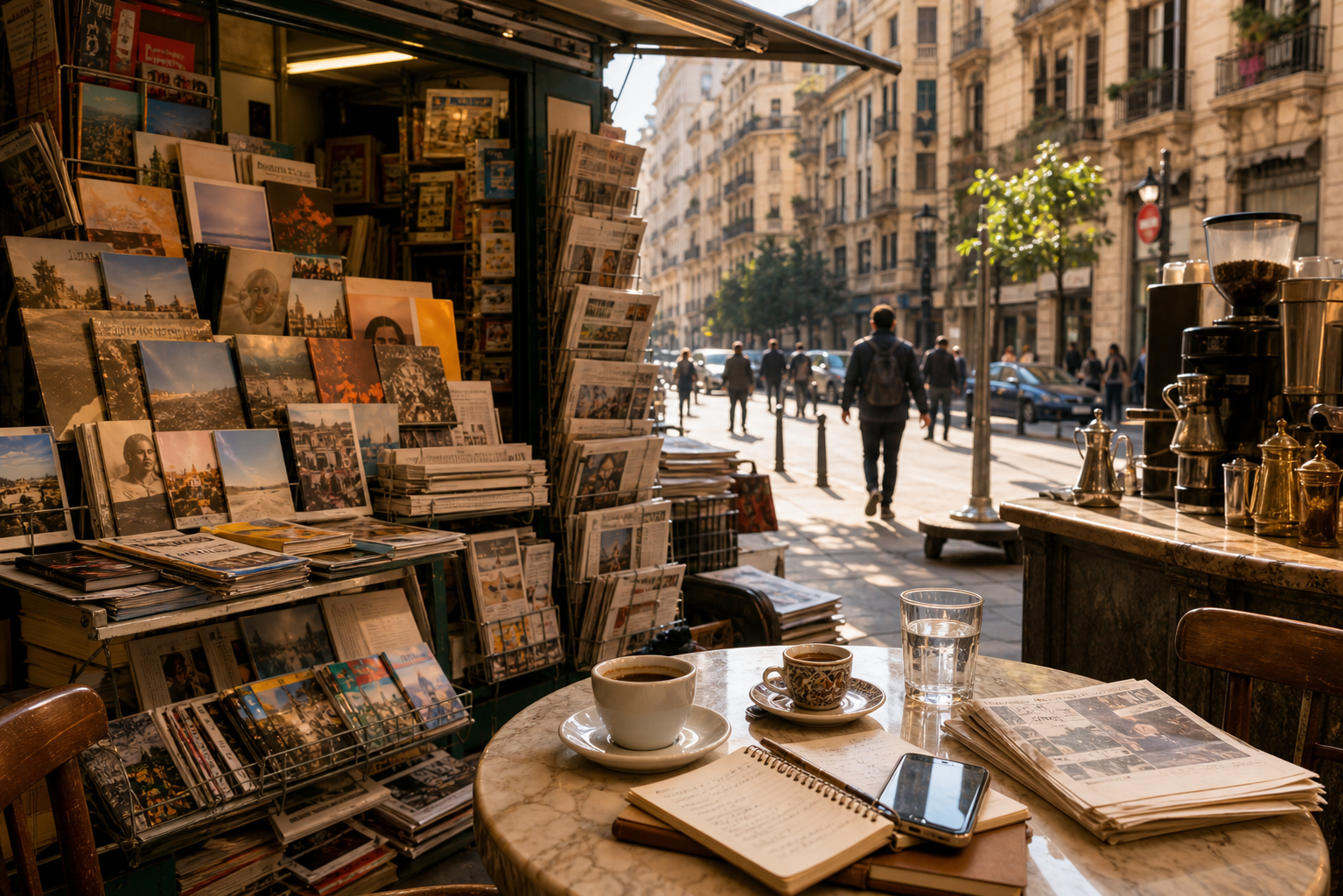 Beirut newsstand scene