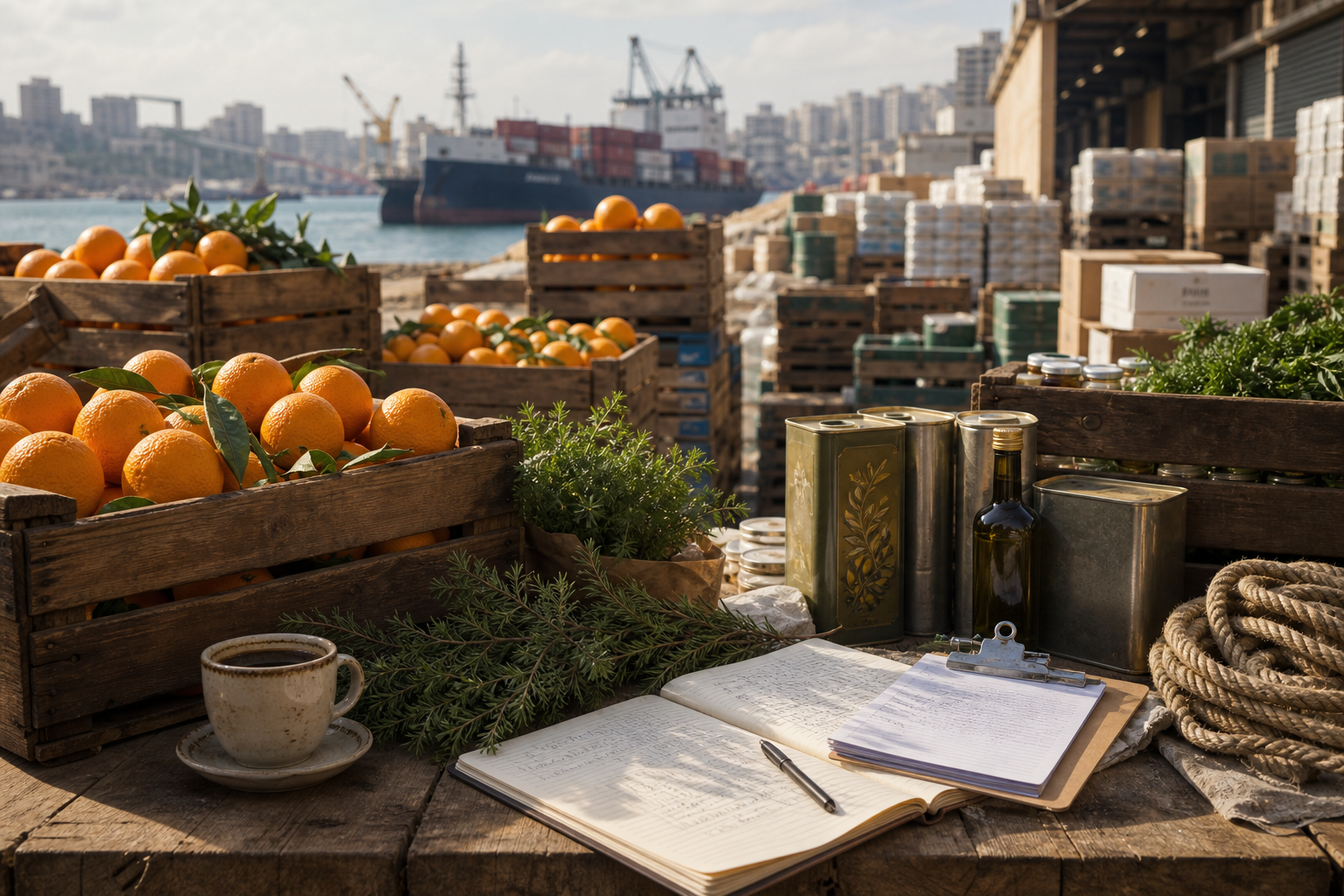 Lebanese port market scene
